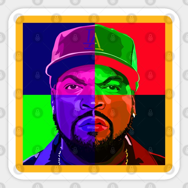 Ice Cube Rapper Color Design Sticker by PulsePeople